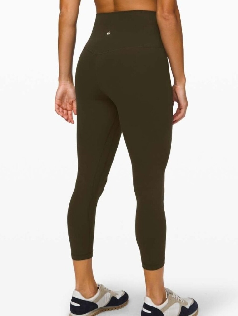 Lululemon Align Crop 23" High Waist sz 10 Pants Dark Olive Leggings Stretch Soft